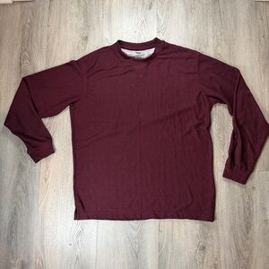Alpine Lakes Shirt Mens Medium Red Thermal Waffle Knit Long Sleeve Henley